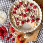 muesli, oatmeal, raspberries